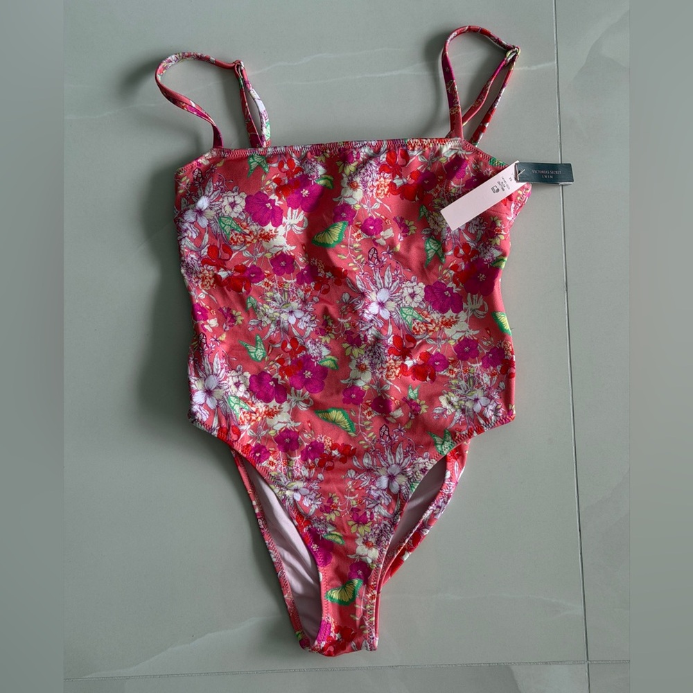 Women Pink Floral One-Piece Swimsuit